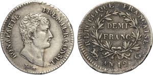 France, Napoleon I (1799-1814), 1/2 Franc AN ... 