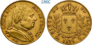 France, Louis XVIII (1814-1824), 20 Francs ... 