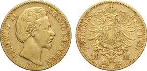 Germany Bavaria, Ludwig II (1864-1886), 10 ... 