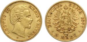 Germany Bavaria, Ludwig II (1864-1886), 5 ... 