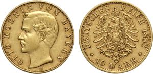 Germany Bavaria, Otto (1886-1913), 10 Mark ... 