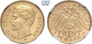 Germany Bavaria, Otto (1886-1913), 10 Mark ... 