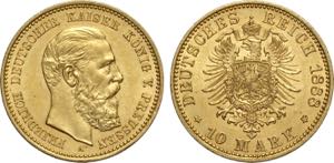 Germany Prussia, Friedrich III (1888), 10 ... 
