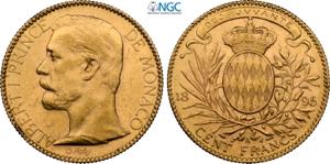 Monaco, Albert I (1889-1922), 100 Francs ... 