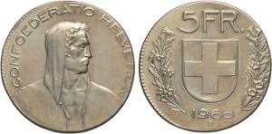 Switzerland, Federal State (1848-), 5 Francs ... 