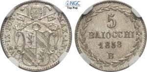 Bologna, Pio IX (1846-1870), 5 Baiocchi ... 