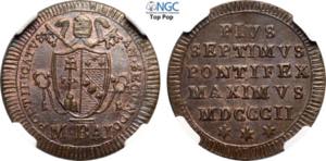 Roma, Pio VII (1800-1823), 1/2 Baiocco ... 