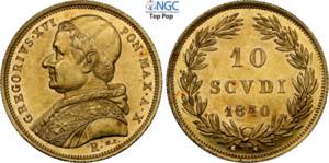 Roma, Gregorio XVI (1831-1846), 10 Scudi ... 