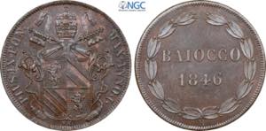 Roma, Pio IX (1846-1870), Baiocco 1846-I, Cu ... 