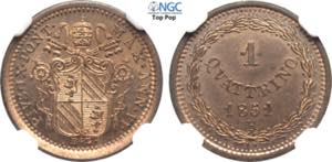 Roma, Pio IX (1846-1870), Quattrino 1851-VI, ... 