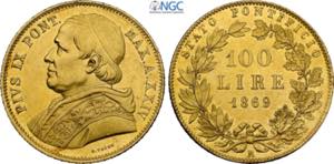 Roma, Pio IX (1846-1870), 100 Lire ... 