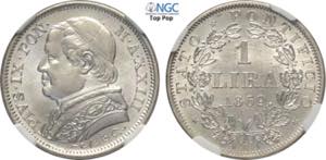 Roma, Pio IX (1846-1870), Lira 1869-XXIII, ... 