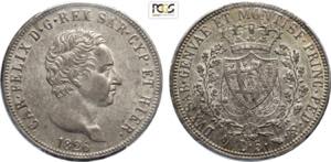 Savoia, Carlo Felice (1821-1831), 5 Lire ... 