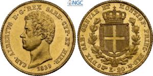 Savoia, Carlo Alberto (1831-1849), 20 Lire ... 