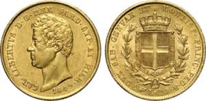 Savoia, Carlo Alberto (1831-1849), 20 Lire ... 
