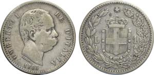 Regno dItalia, Umberto I (1878-1900), Lira ... 