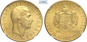 Albania, Ahmet Bey Zogu (1925-1939), 100 ... 