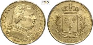 France, Louis XVIII (1814-1824), 20 Francs ... 