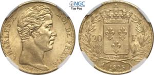 France, Charles X (1824-1830), 20 Francs ... 