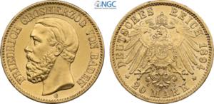 Germany Baden, Friedrich I (1852-1907), 20 ... 