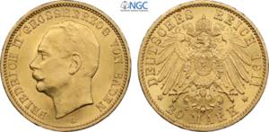 Germany Baden, Friedrich II (1907-1918), 20 ... 