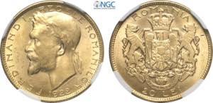 Romania, Ferdinand I (1914-1927), 20 Lei ... 