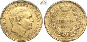 Serbia, Milan Obrenovich IV (1868-1889), 20 ... 