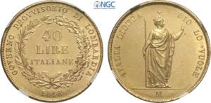 Milano, Governo Provvisorio (1848), 40 Lire ... 