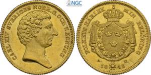 Sweden, Carl XIV Johan (1818-1844), 2 Ducats ... 