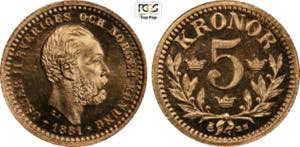 Sweden, Oscar II (1872-1907), 5 Kronor ... 