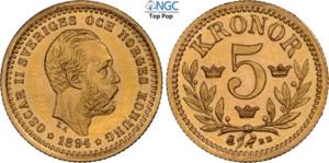 Sweden, Oscar II (1872-1907), 5 Kronor ... 