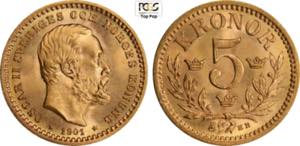 Sweden, Oscar II (1872-1907), 5 Kronor ... 