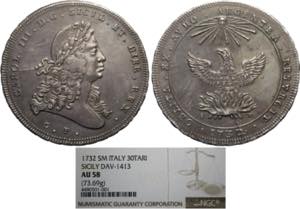 Palermo, Carlo III (1720-1734), Oncia da 30 ... 