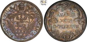 Roma, Innocenzo XI (1676-1689), 1/2 Piastra ... 