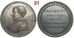 Gregorio XVI - Medaglia anno I a ricordo ... 