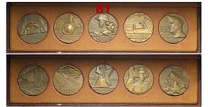 Serie completa delle 5 medaglie a ricordo ... 