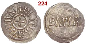Pavia - Lotario I (840-855 ) - Denaro - AG ... 