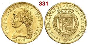 Savoia - Vittorio Emanuele I - 20 Lire 1820 ... 