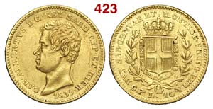 Savoia - Carlo Alberto - 10 Lire 1839 - RR ... 
