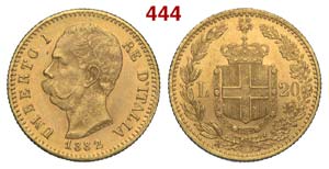 Regno dItalia - Umberto I - 20 Lire 1882 ... 