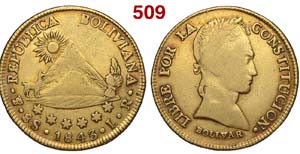 Bolivia - Republic - 8 Scudos 1843 - AU mm ... 