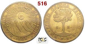 Central American Republic - 8 Escudos 1828 ... 
