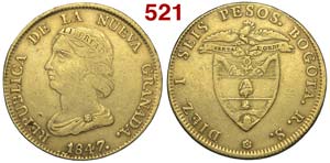 Colombia - Nueva Granada - 16 Pesos 1847 RS ... 