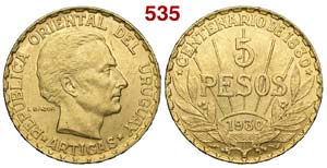 Uruguay - Republic - 5 Pesos 1930 - AU mm 22 ... 