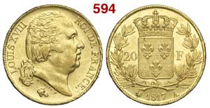 France - Louis XVIII - 20 Francs 1817 A - AU ... 