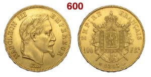 France - Napoleon III - 100 Francs 1863 BB - ... 