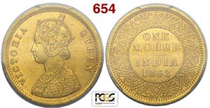 India British - Victoria - Mohur 1862 - Rara ... 