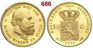 Netherlands - Willem III - 10 Gulden 1879 - ... 