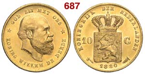 Netherlands - Willem III - 10 Gulden 1880 - ... 