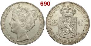 Netherlands - Wilhelmina I - 2,5 Gulden 1898 ... 